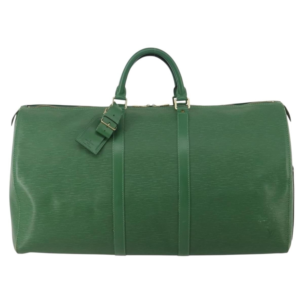 Louis Vuitton Keepall Bag Epi Leather Green Leather Travel Bag Bag (Pre-Owned)