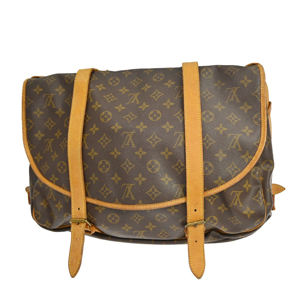 Louis Vuitton Saumur Monogram Brown Canvas Shoulder Bag Bag (Pre-Owned)