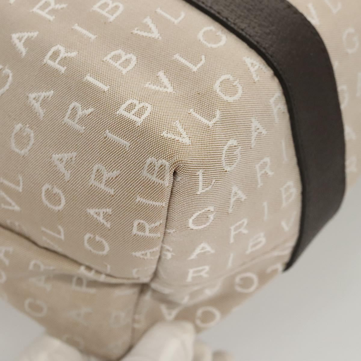 Bvlgari Logomania Canvas Beige Canvas Shoulder Bag Bag (Pre-Owned)