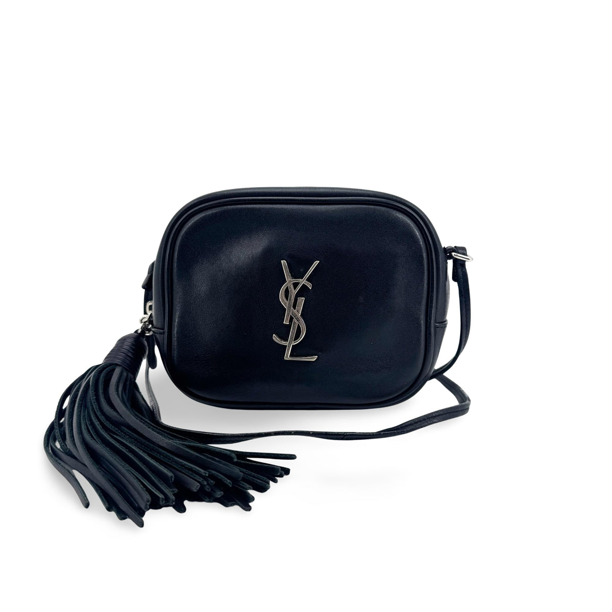 Saint Laurent Classic Monogram Blogger Leather Black Leather Crossbody Bag Bag (Pre-Owned)