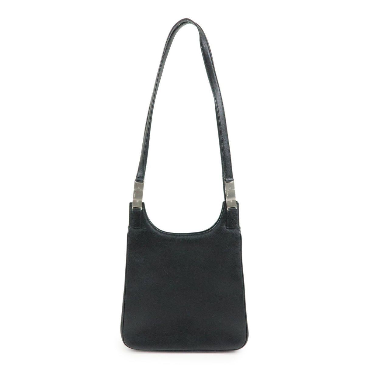 Salvatore Ferragamo Shoulder Bag Leather Black Leather Shoulder Bag Bag (Pre-Owned)