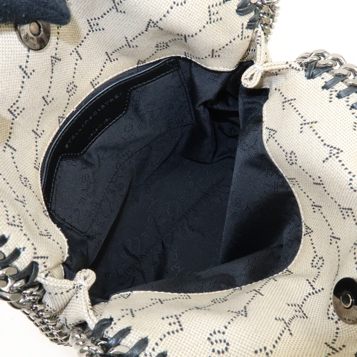 Stella Mccartney Falabella Faux Leather Beige Canvas Tote Bag Bag (Pre-Owned)