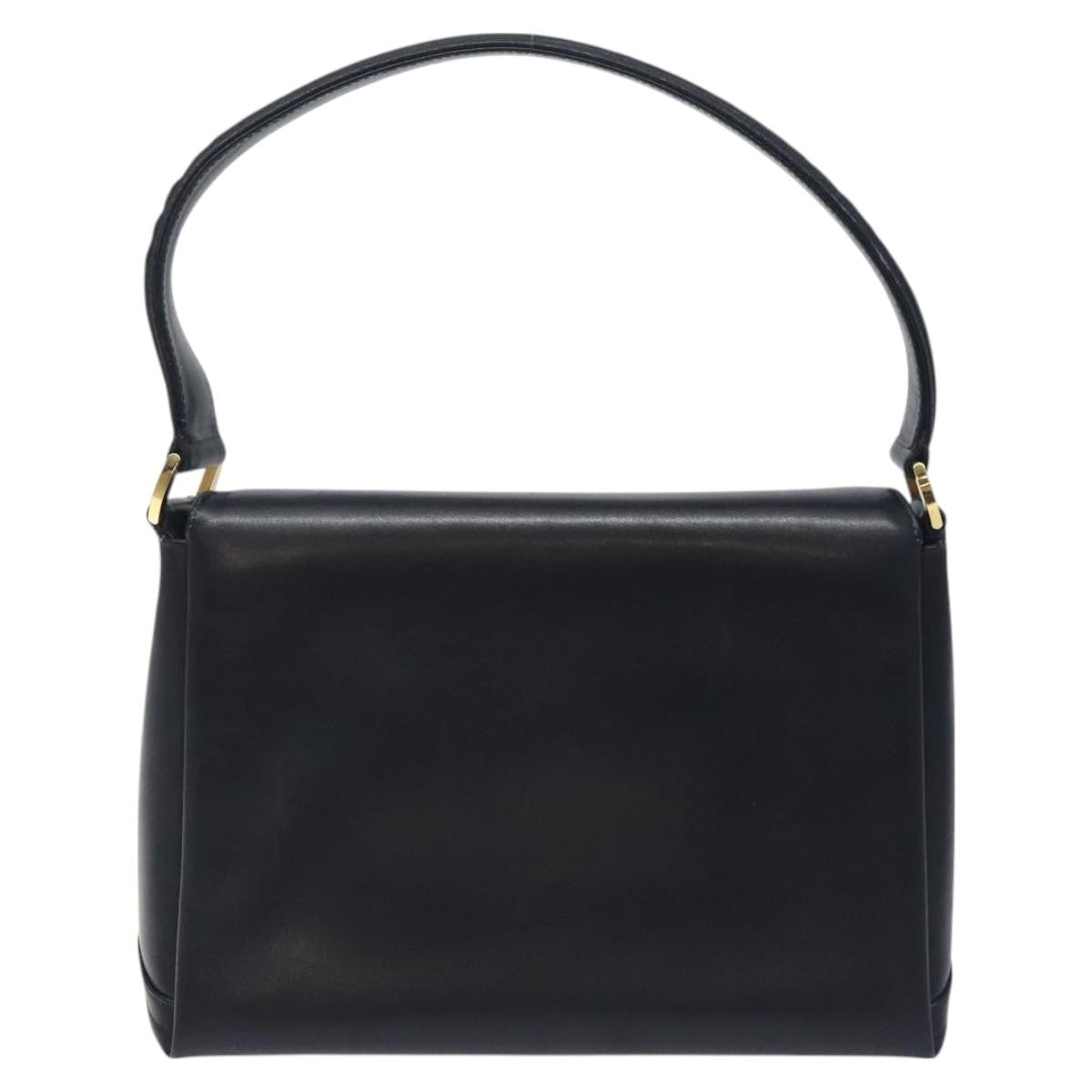 Gucci Vintage Leather Navy Leather Handbag (Pre-Owned)