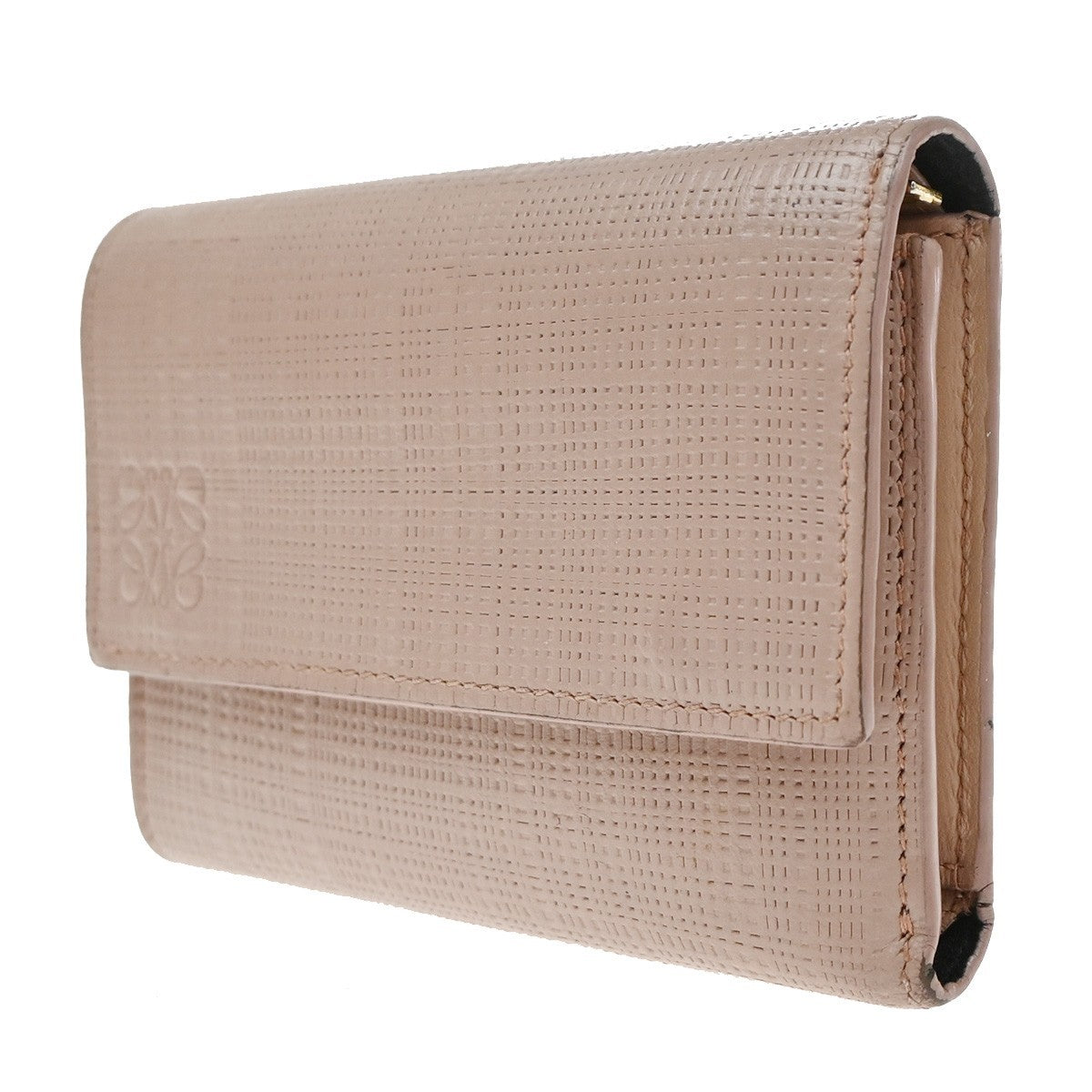 Loewe Anagram Trifold Flap Leather Pink Leather Wallets Accessory (Pre-Owned)