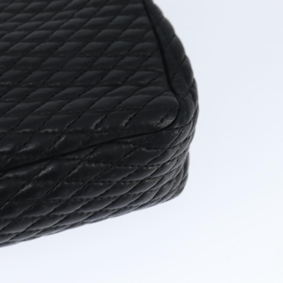 Bally Vintage Chain Quilted Leather Black Leather Shoulder Bag Bag (Pre-Owned)