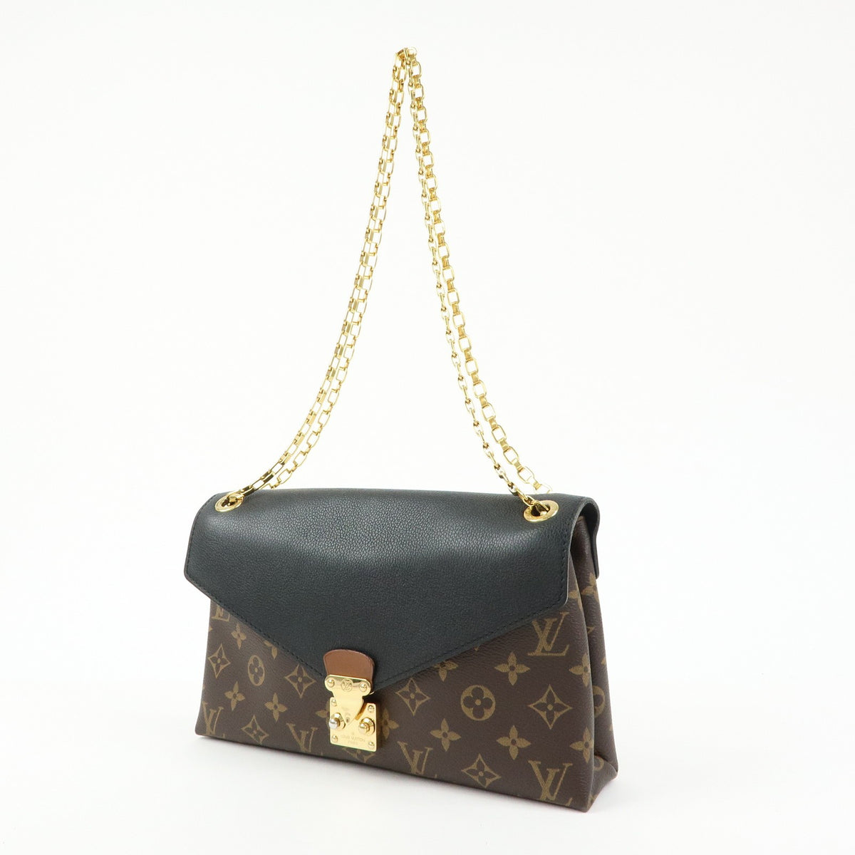 Louis Vuitton Pallas Chain Monogram Canvas And Calfskin Brown Canvas Shoulder Bag Bag (Pre-Owned)