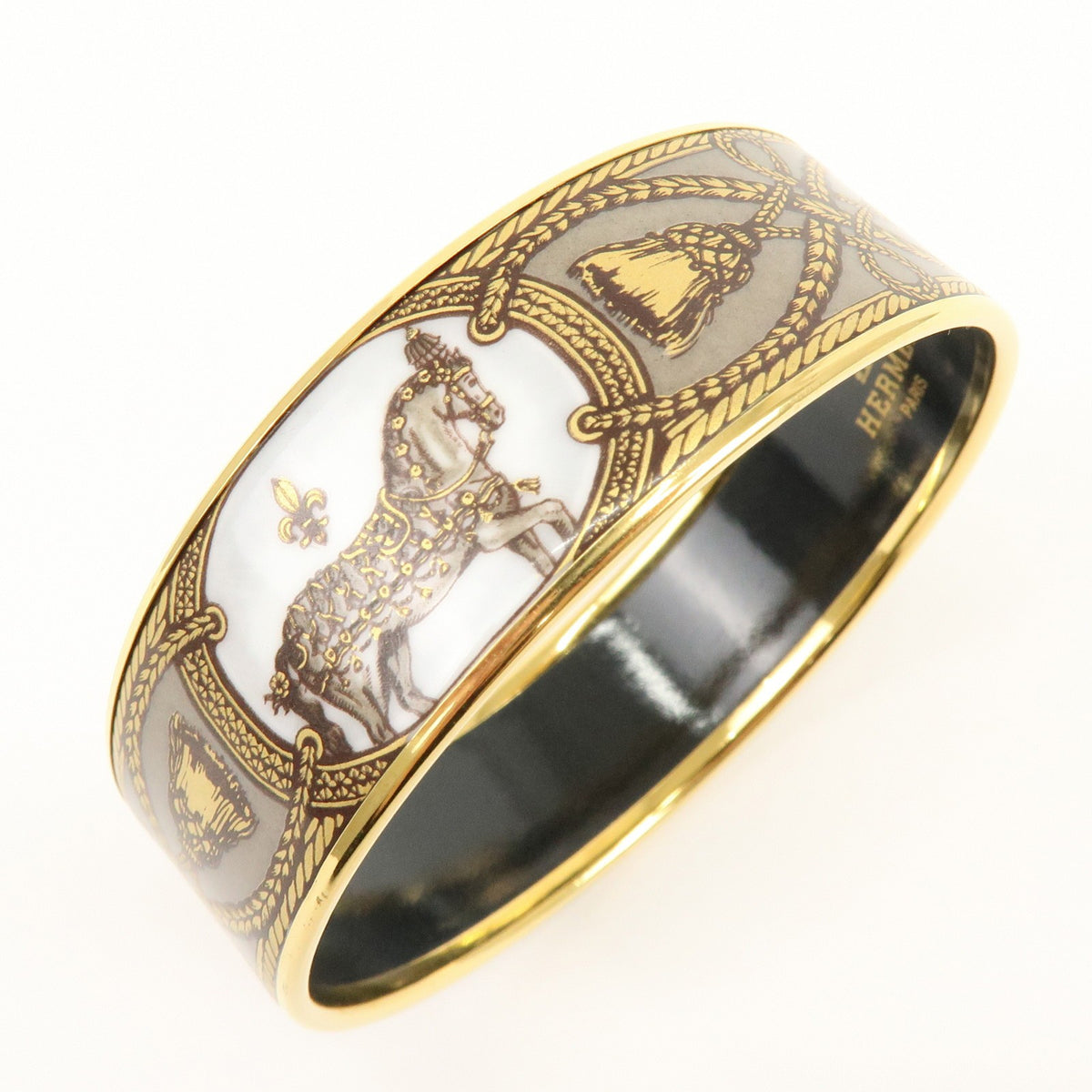 Hermes Bangle Printed Enamel Multicolour Gold_Plated Bracelet Jewelry (Pre-Owned)