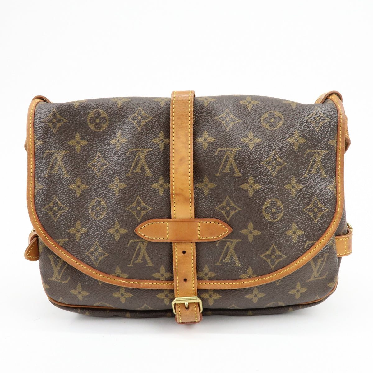Louis Vuitton Saumur Monogram Canvas Brown Canvas Shoulder Bag Bag (Pre-Owned)