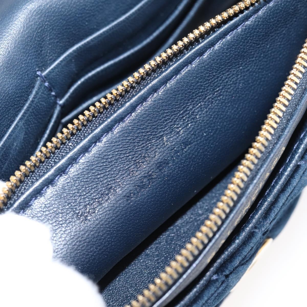 Balenciaga Bb Chain Round Quilted Velvet Navy Velvet Shoulder Bag Bag (Pre-Owned)