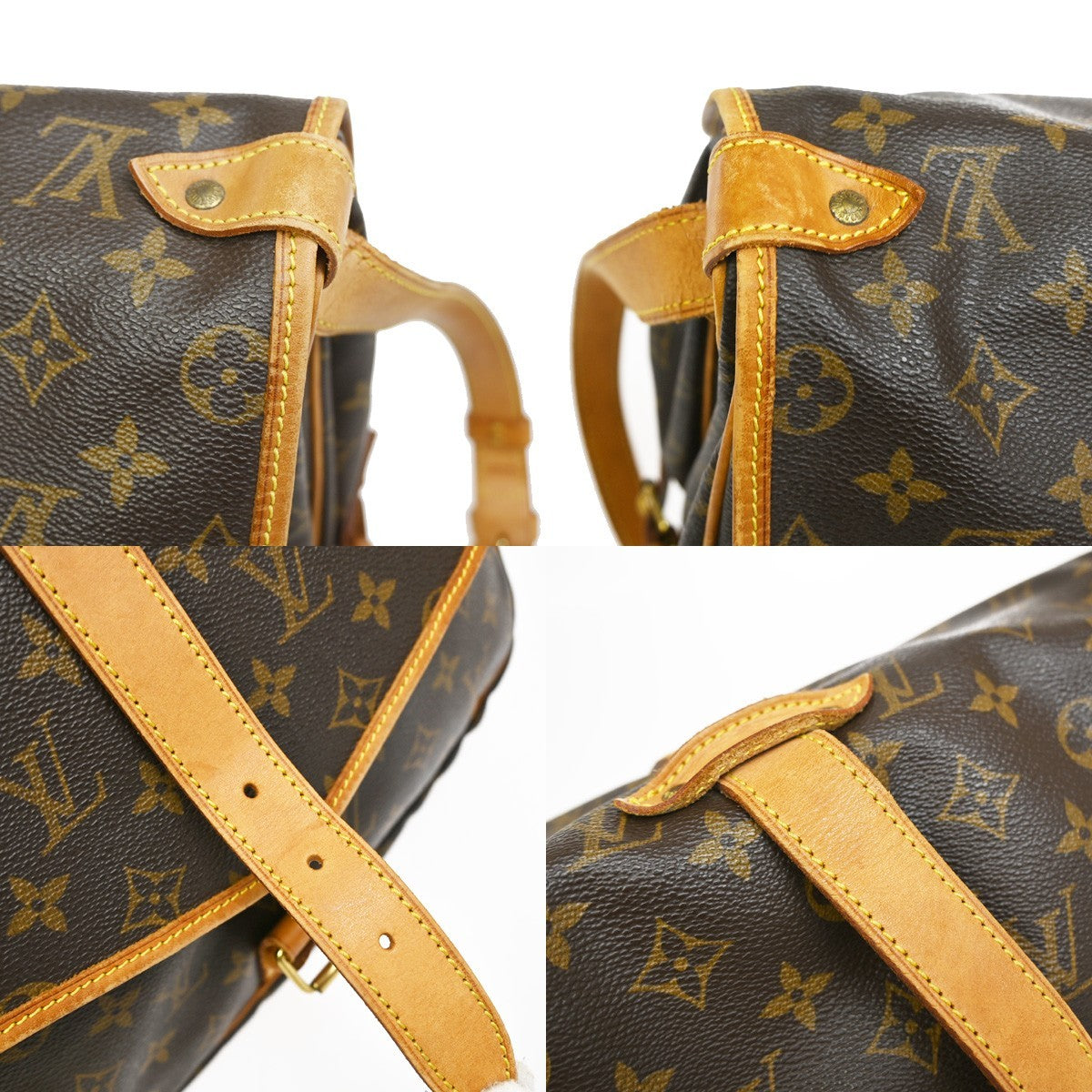 Louis Vuitton Saumur Monogram Canvas Brown Canvas Shoulder Bag Bag (Pre-Owned)