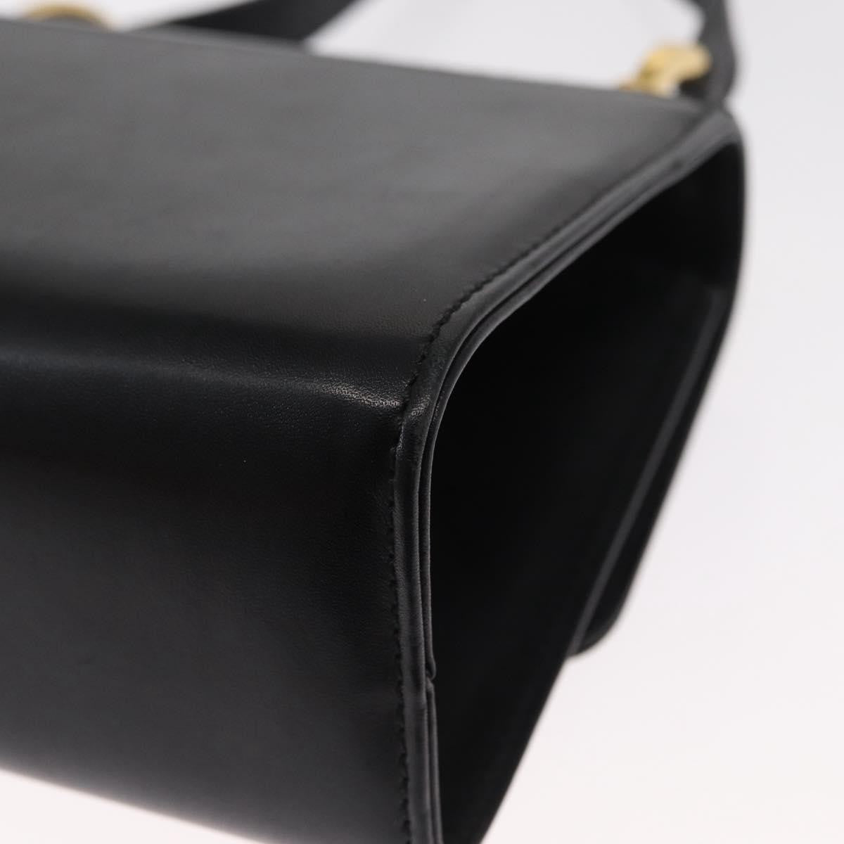 Salvatore Ferragamo Gancini Flap Leather Black Leather Shoulder Bag Bag (Pre-Owned)
