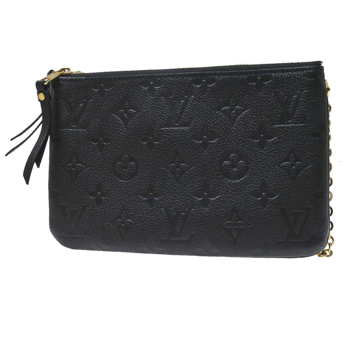 Louis Vuitton Double Zip Pochette Monogram Empreinte Leather Black Leather Clutche & Pouche Bag (Pre-Owned)