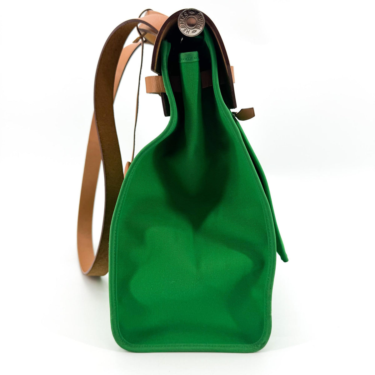 Hermes Herbag Toile And Leather Green Canvas Shoulder Bag Bag (Pre-Owned)