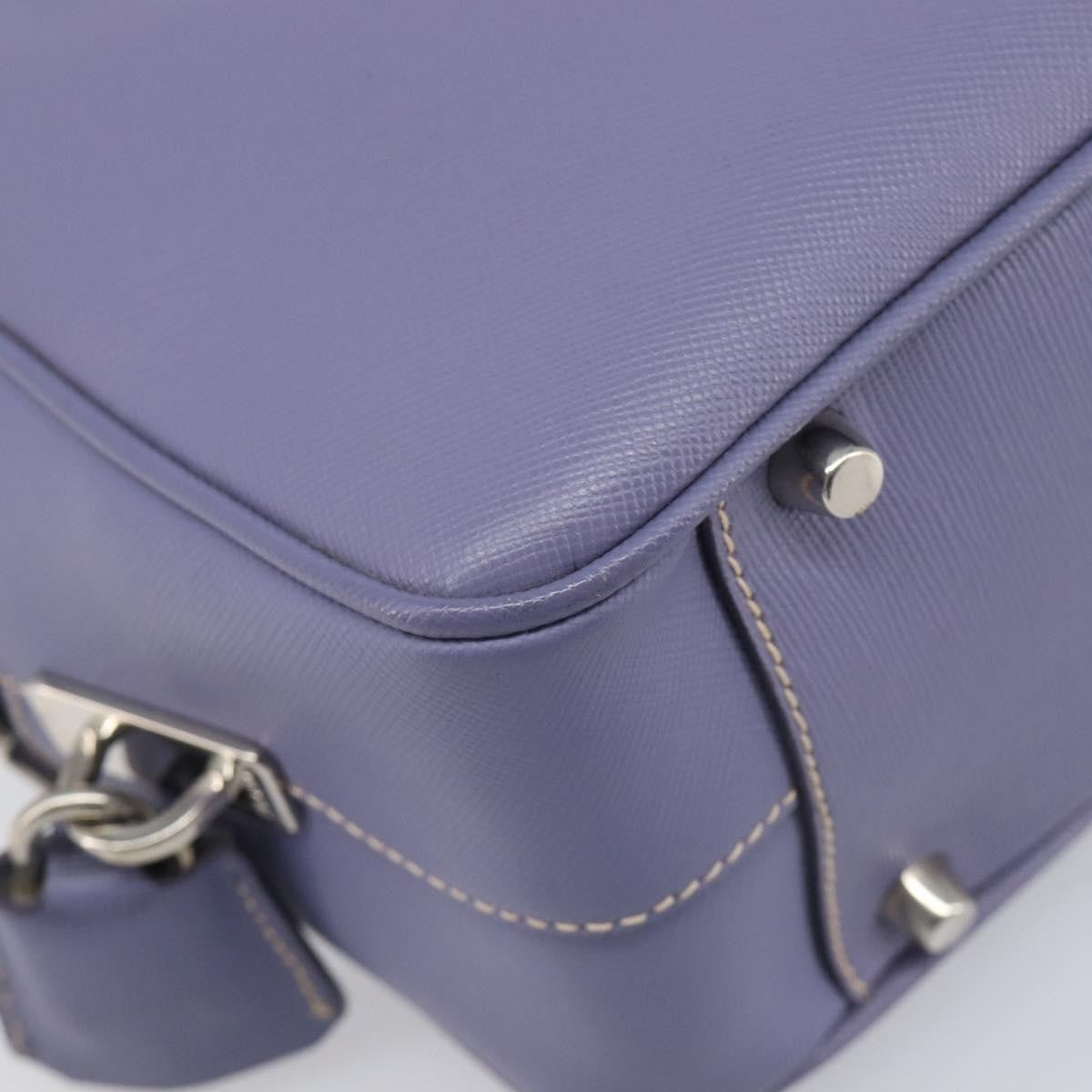 Prada Bauletto Saffiano Purple Leather Handbag (Pre-Owned)