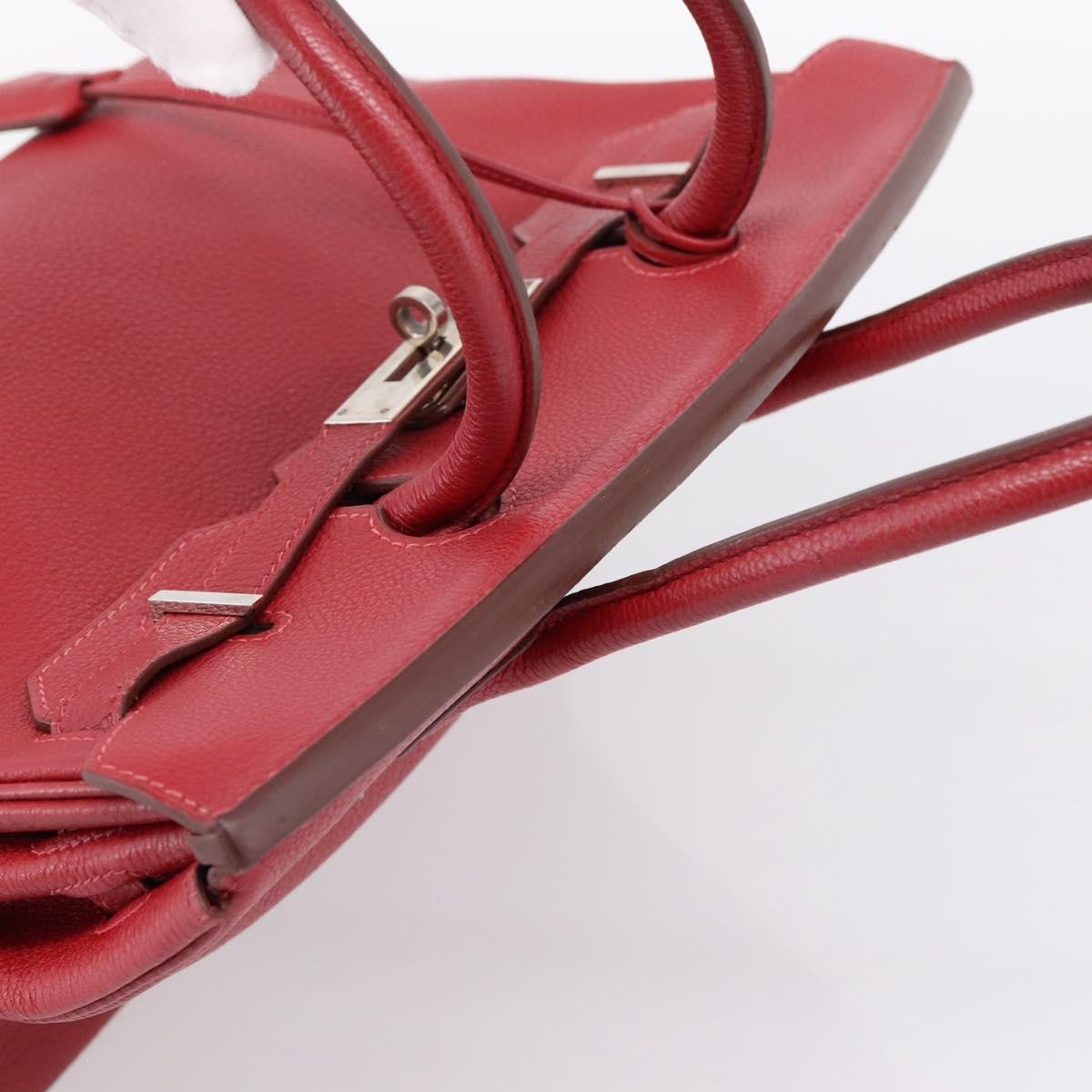 Hermes Birkin Red Togo With Palladium Hardware Red Leather Handbag (Pre-Owned)