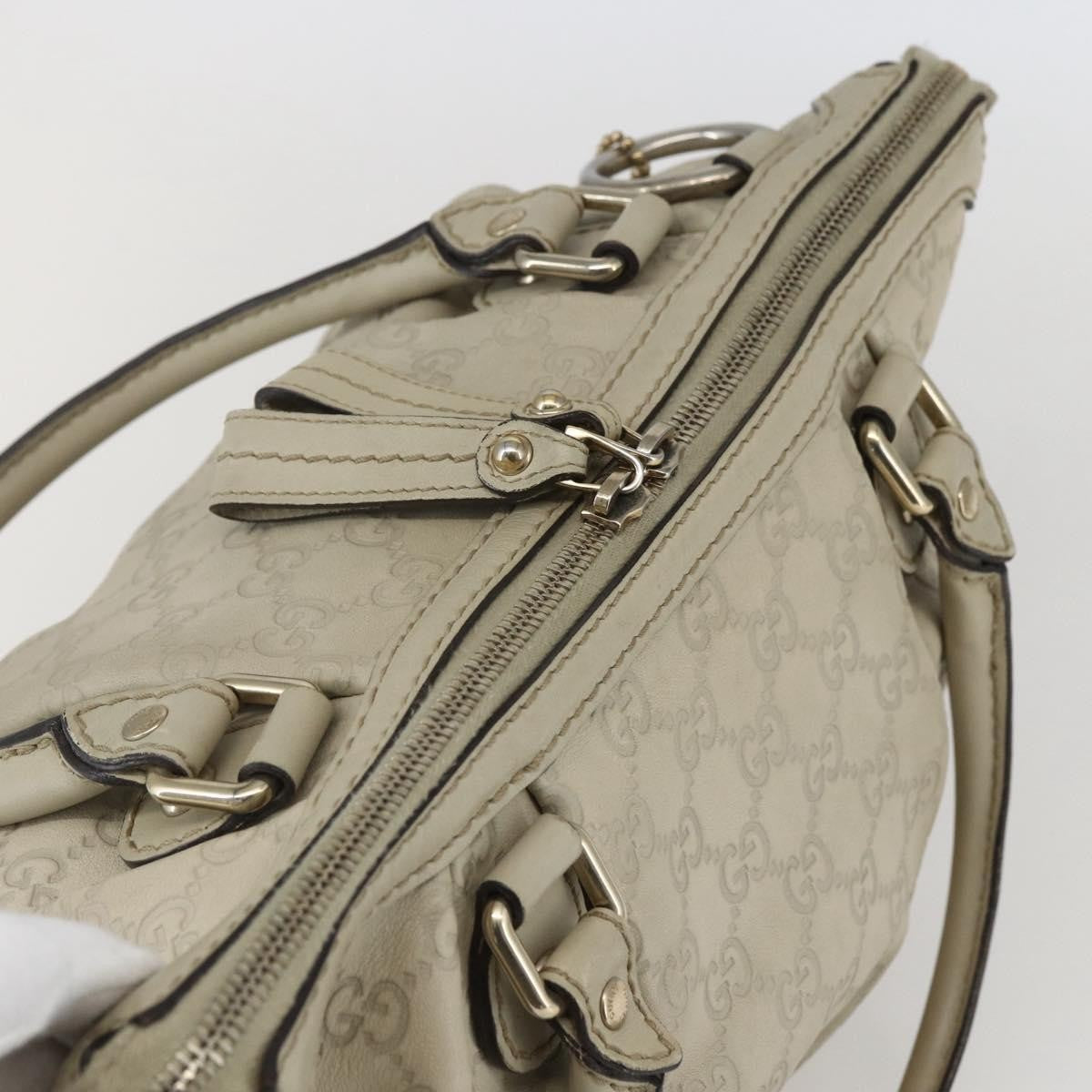 Gucci Sukey Top Handle Satchel Guccissima Leather Ecru Leather Handbag (Pre-Owned)