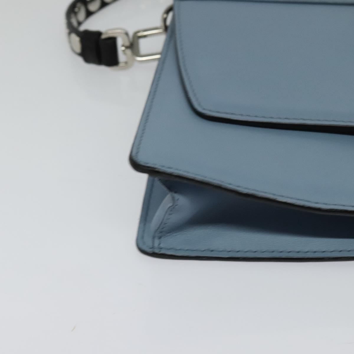 Prada Elektra Studded Leather Blue Leather Shoulder Bag Bag (Pre-Owned)