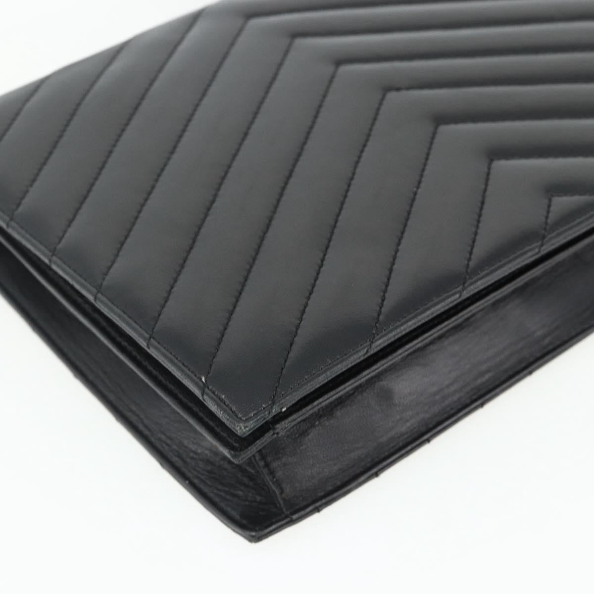 Saint Laurent Loulou Nm Matelasse Chevron Leather Black Leather Shoulder Bag Bag (Pre-Owned)