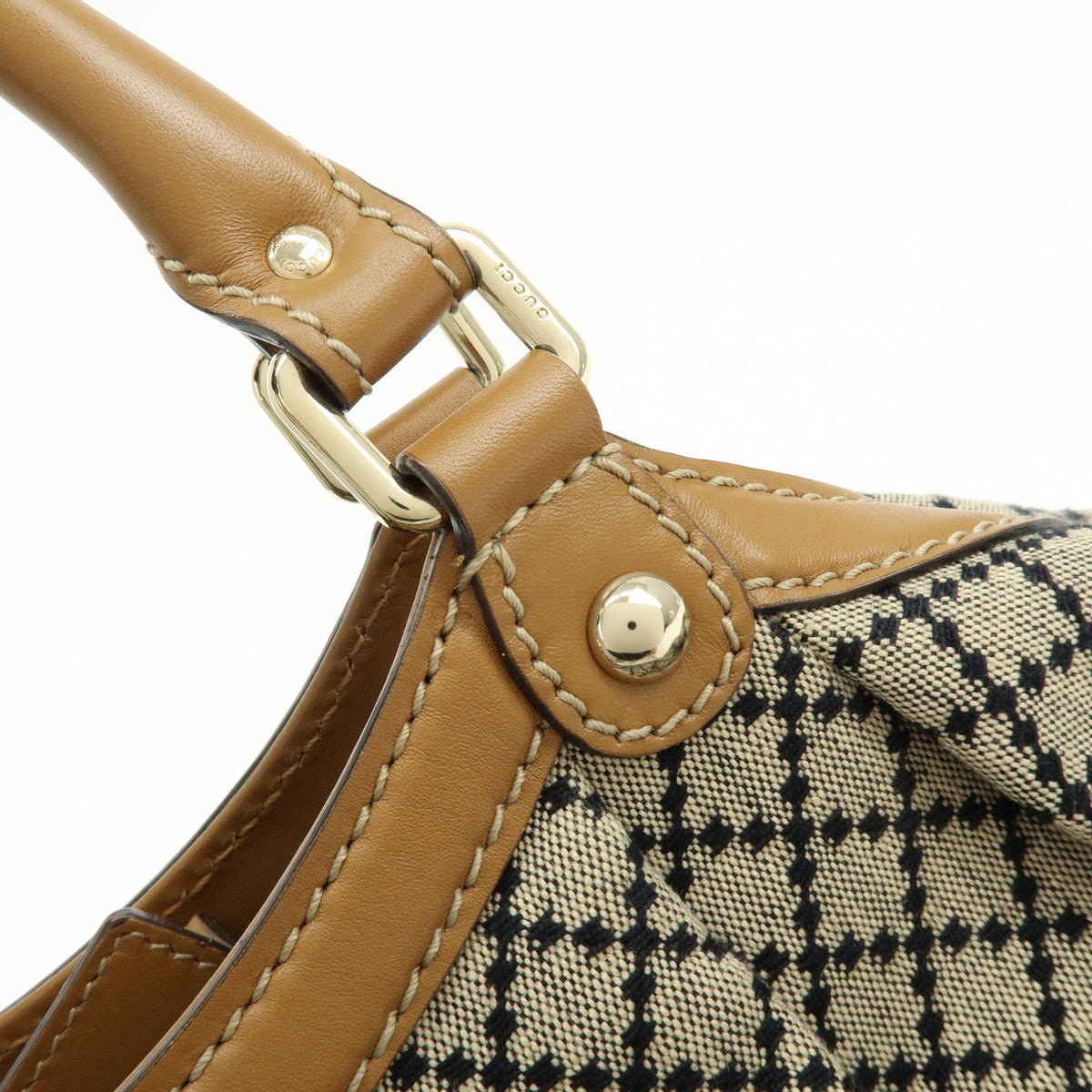 Gucci Sukey Microguccissima Leather Beige Canvas Tote Bag Bag (Pre-Owned)