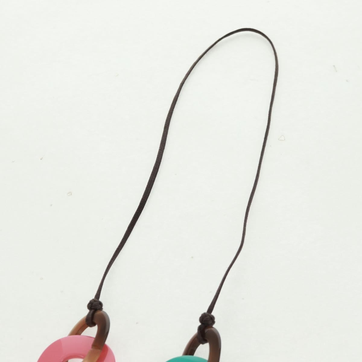 Hermes Karamba Lacquered Buffalo Horn And Waxed Cotton Multicolour Plastic Necklace Jewelry (Pre-Owned)