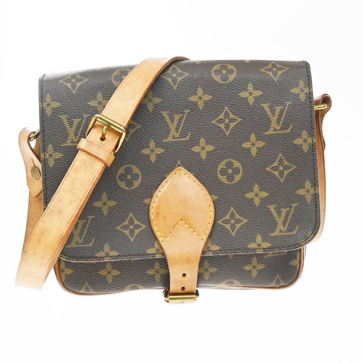 Louis Vuitton Cartouchiere Monogram Canvas Brown Canvas Handbag (Pre-Owned)