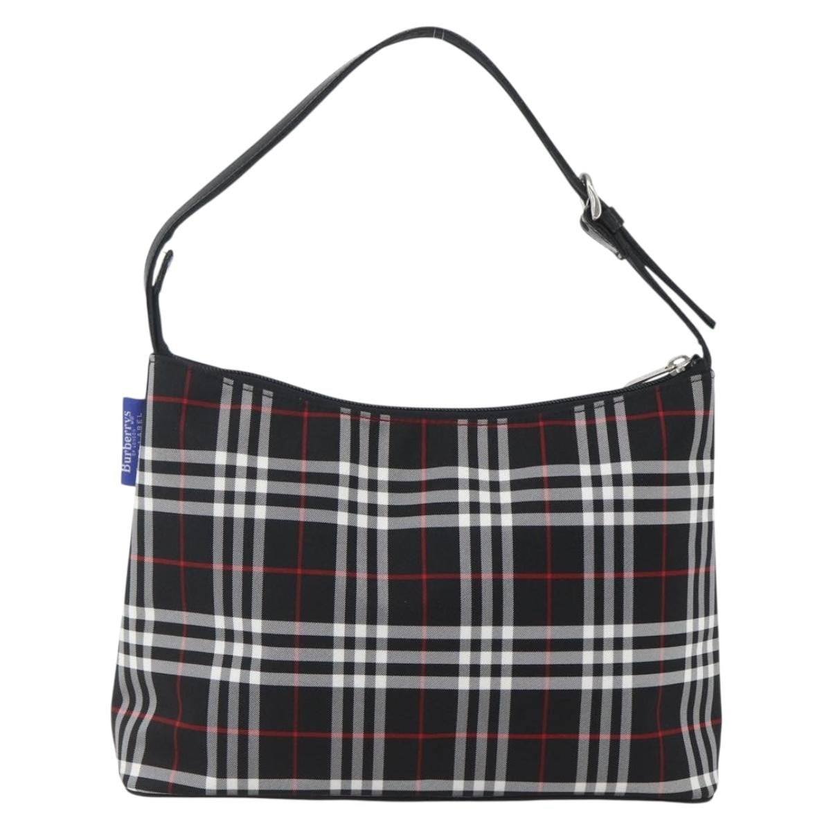 Burberry Nova Check Nylon Black Nylon Handbag (Pre-Owned)