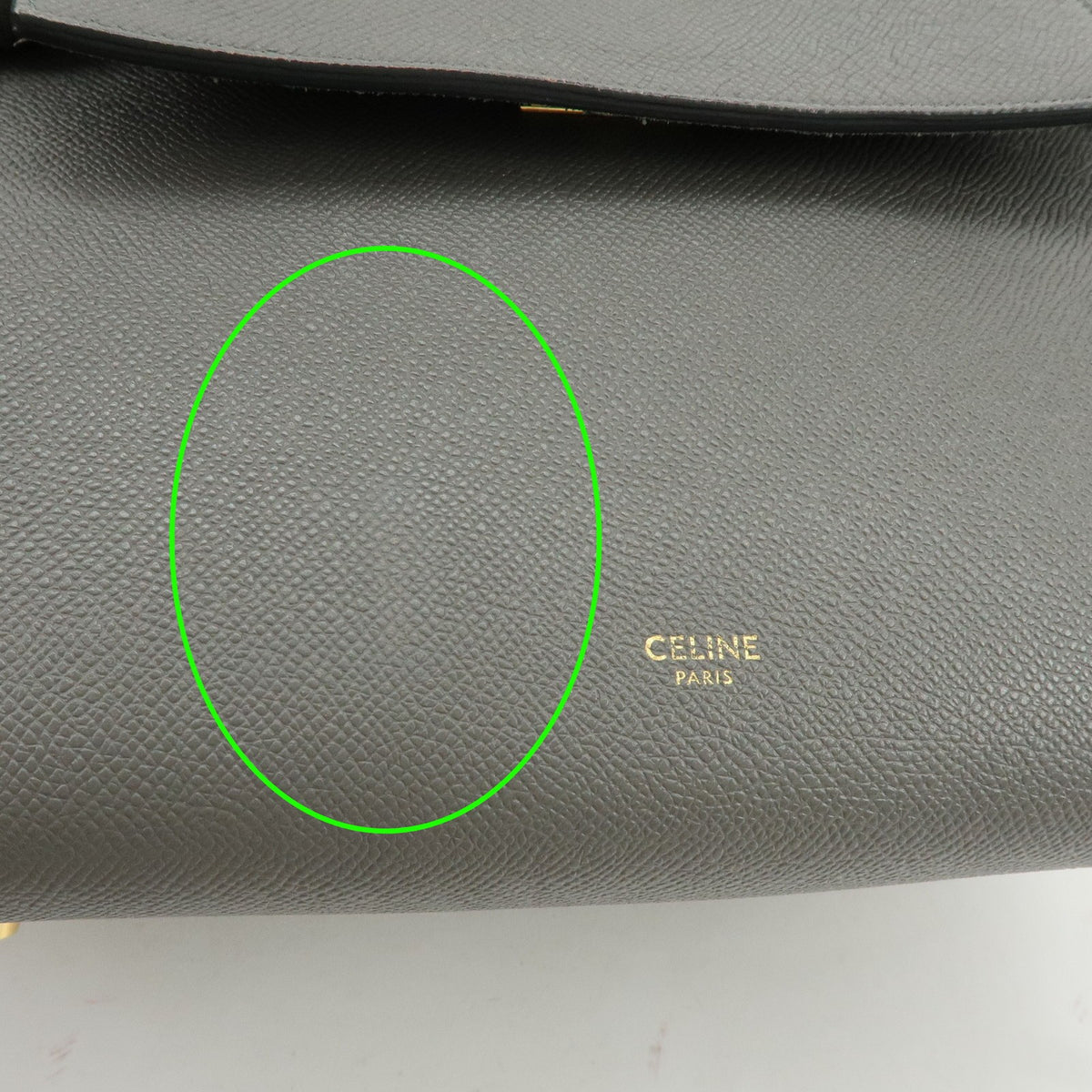 Celine Belt Textured Leather Gray Calfskin Handbag (Pre-Owned)