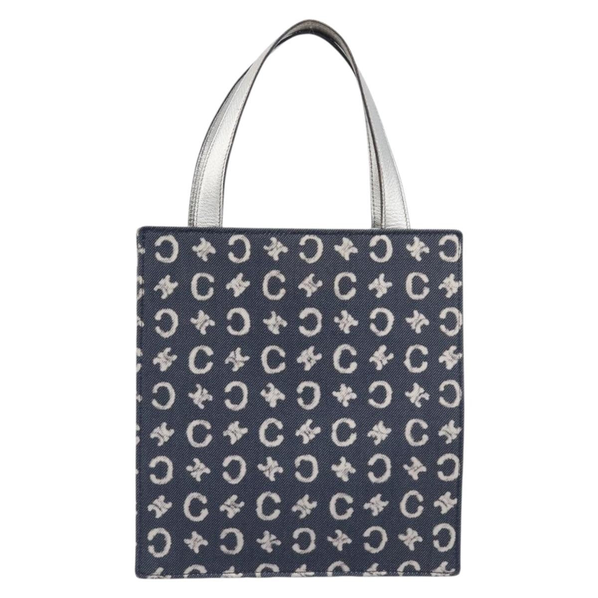Celine C Macadam Canvas Navy Canvas Handbag (Pre-Owned)