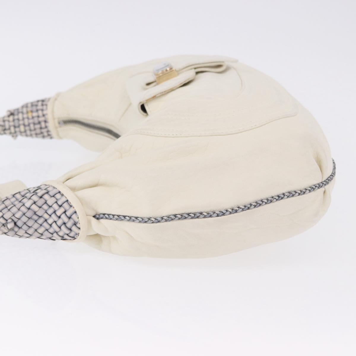 Fendi Spy Pocket Hobo Leather White Leather Handbag (Pre-Owned)