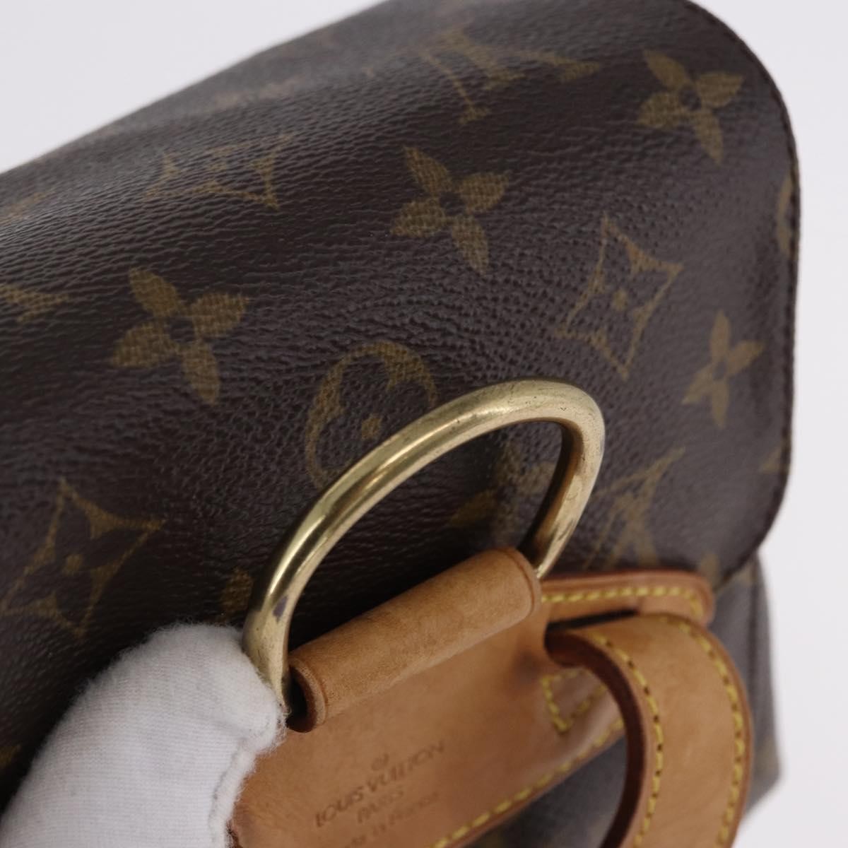 Louis Vuitton Montsouris Monogram Washed Denim Brown Canvas Backpack Bag (Pre-Owned)