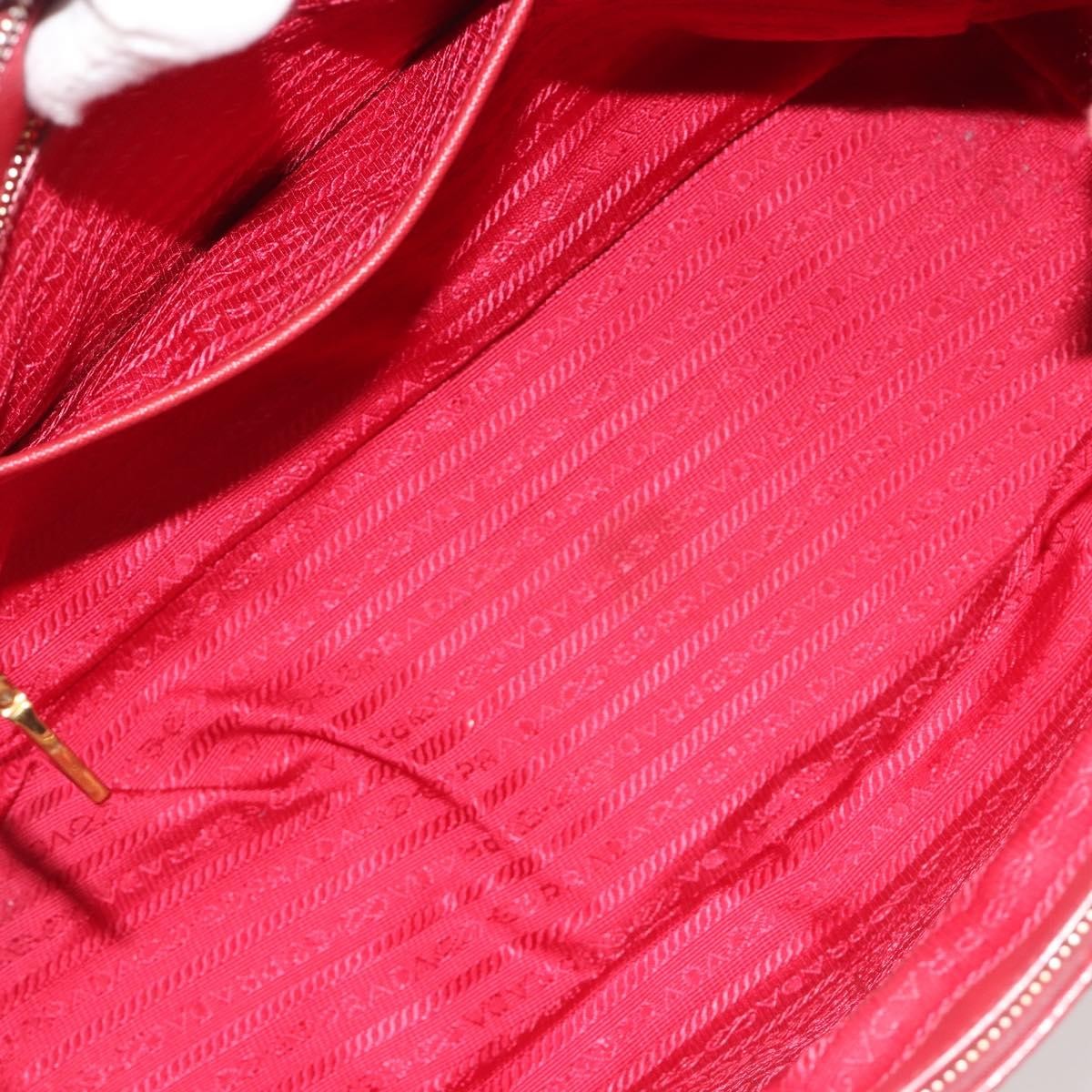 Prada Double Zip Lux Tote Saffiano Leather Red Leather Handbag (Pre-Owned)