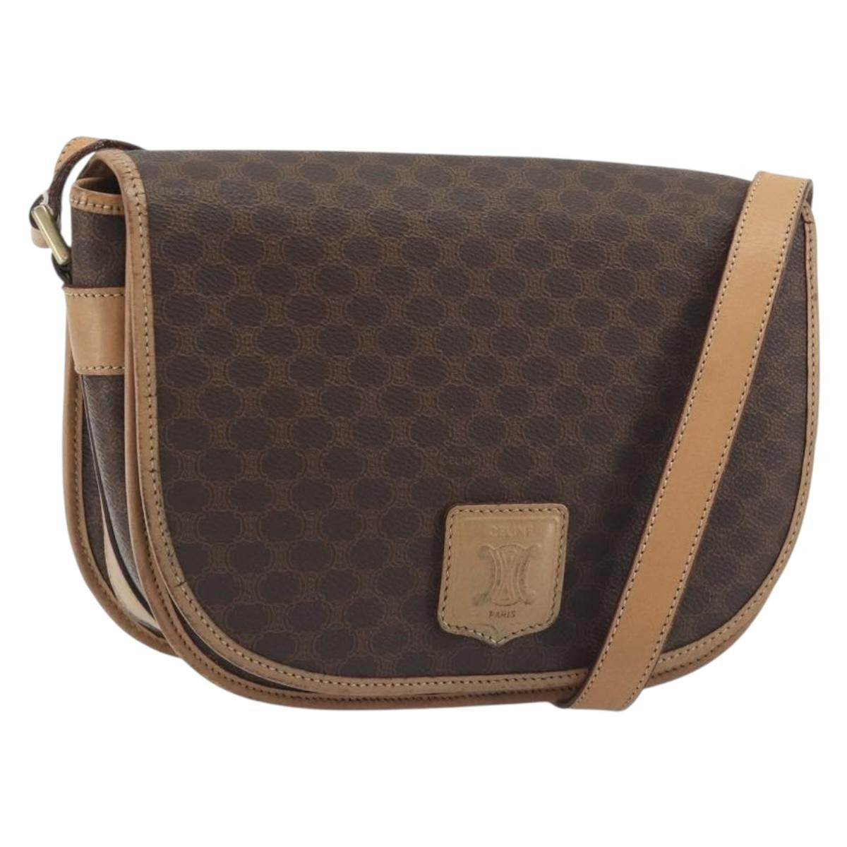 Celine Macadam Canvas Brown Canvas Shoulder Bag Bag (Pre-Owned)