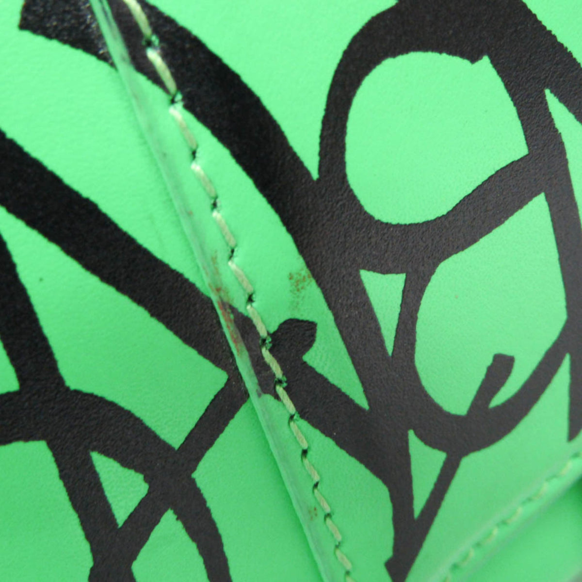 Balenciaga Graffiti Hourglass Top Handle Leather Green Leather Handbag (Pre-Owned)