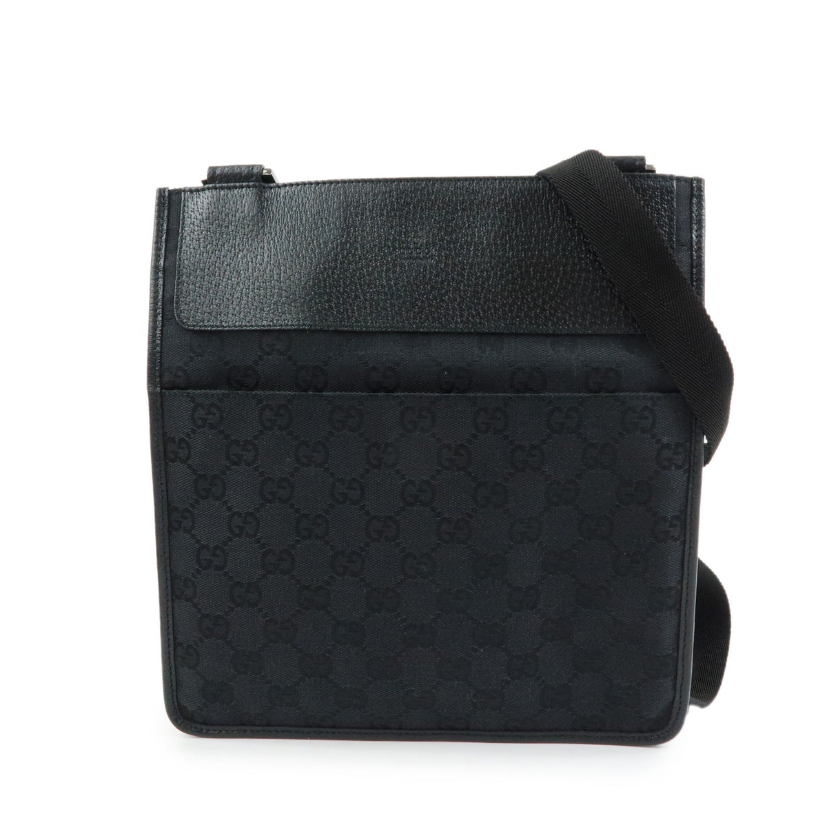 Gucci Shoulder Canvas Black Canvas Shoulder Bag Bag (Pre-Owned)