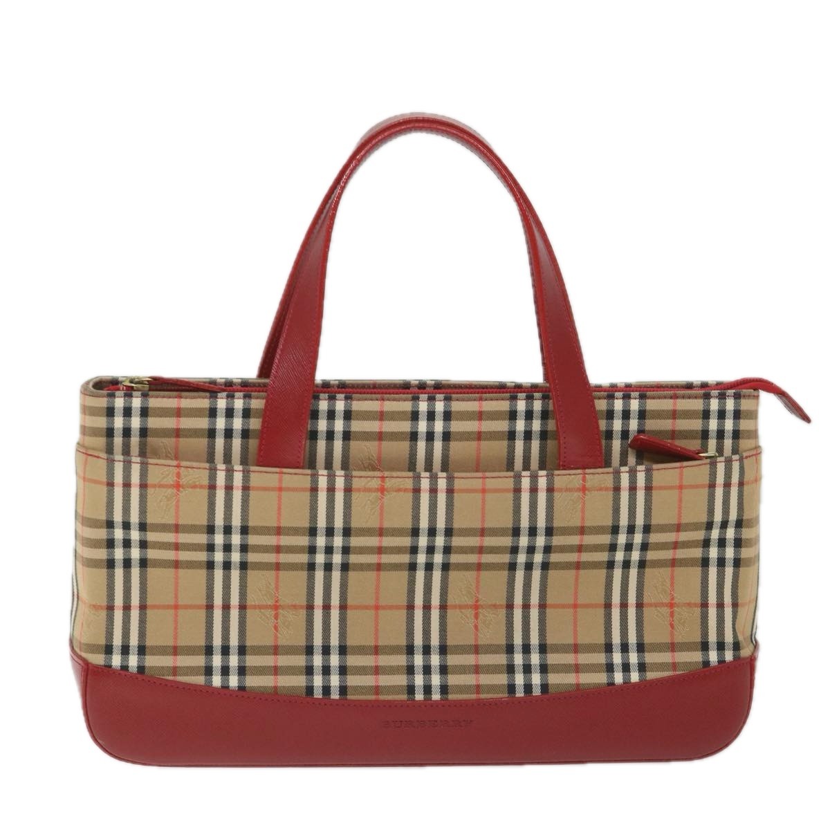 Burberry Nova Check Leather And Nylon Beige Nylon Handbag (Pre-Owned)