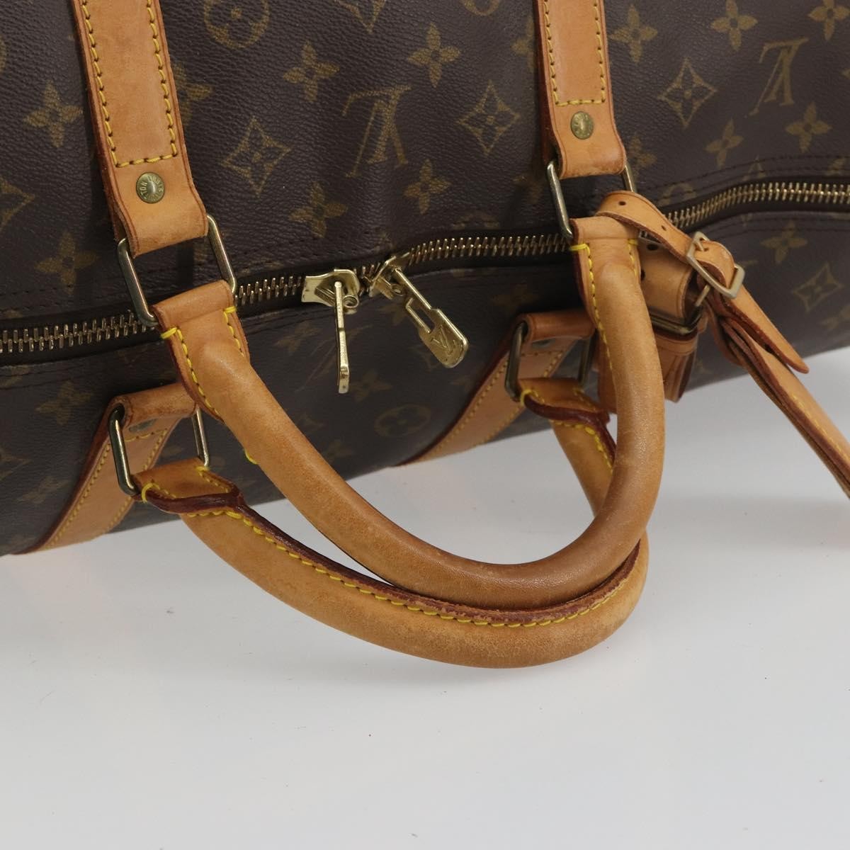Louis Vuitton Keepall Bandoulière Monogram Brown Canvas Travel Bag Bag (Pre-Owned)