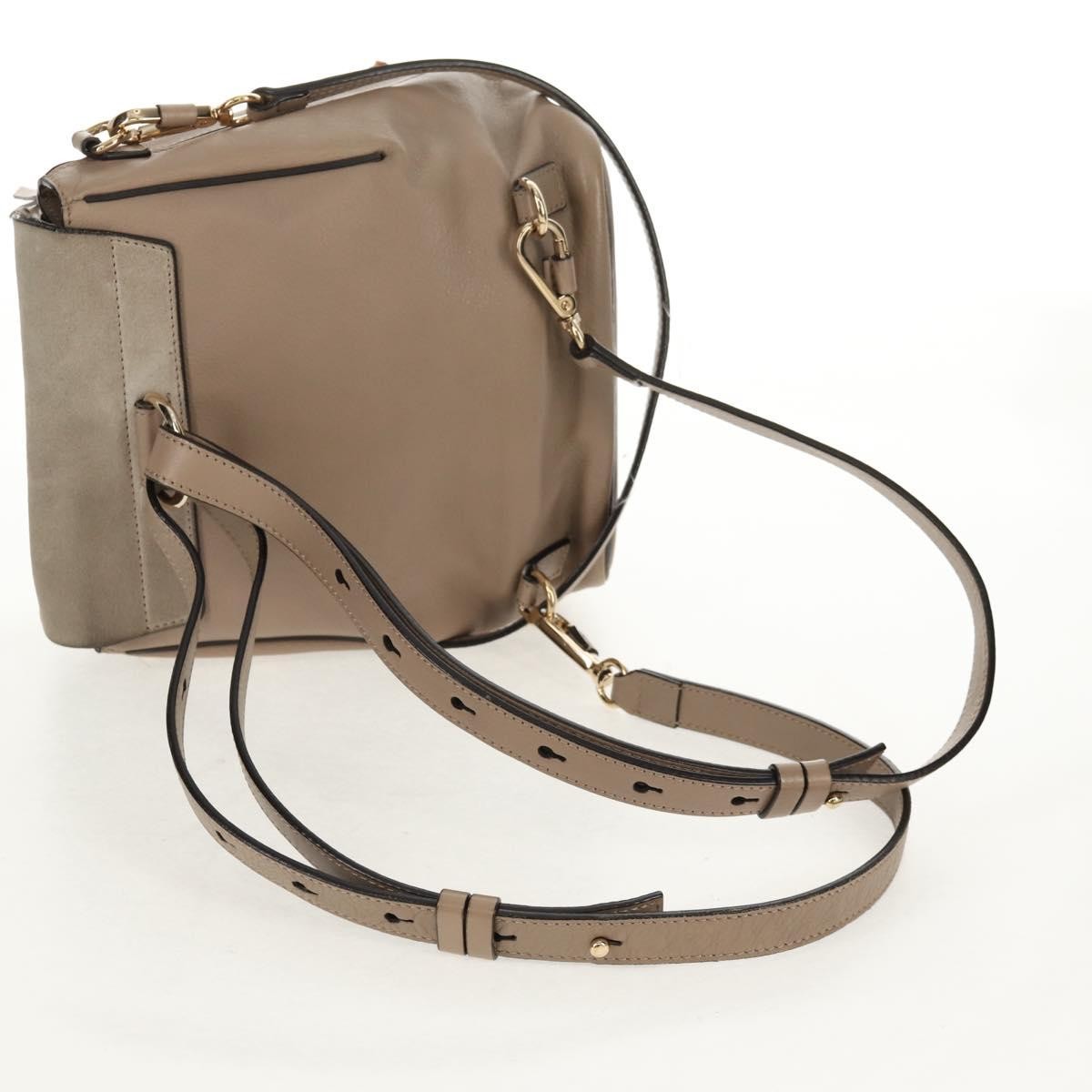 Chloe Faye Leather And Suede Beige Suede Backpack Bag (Pre-Owned)