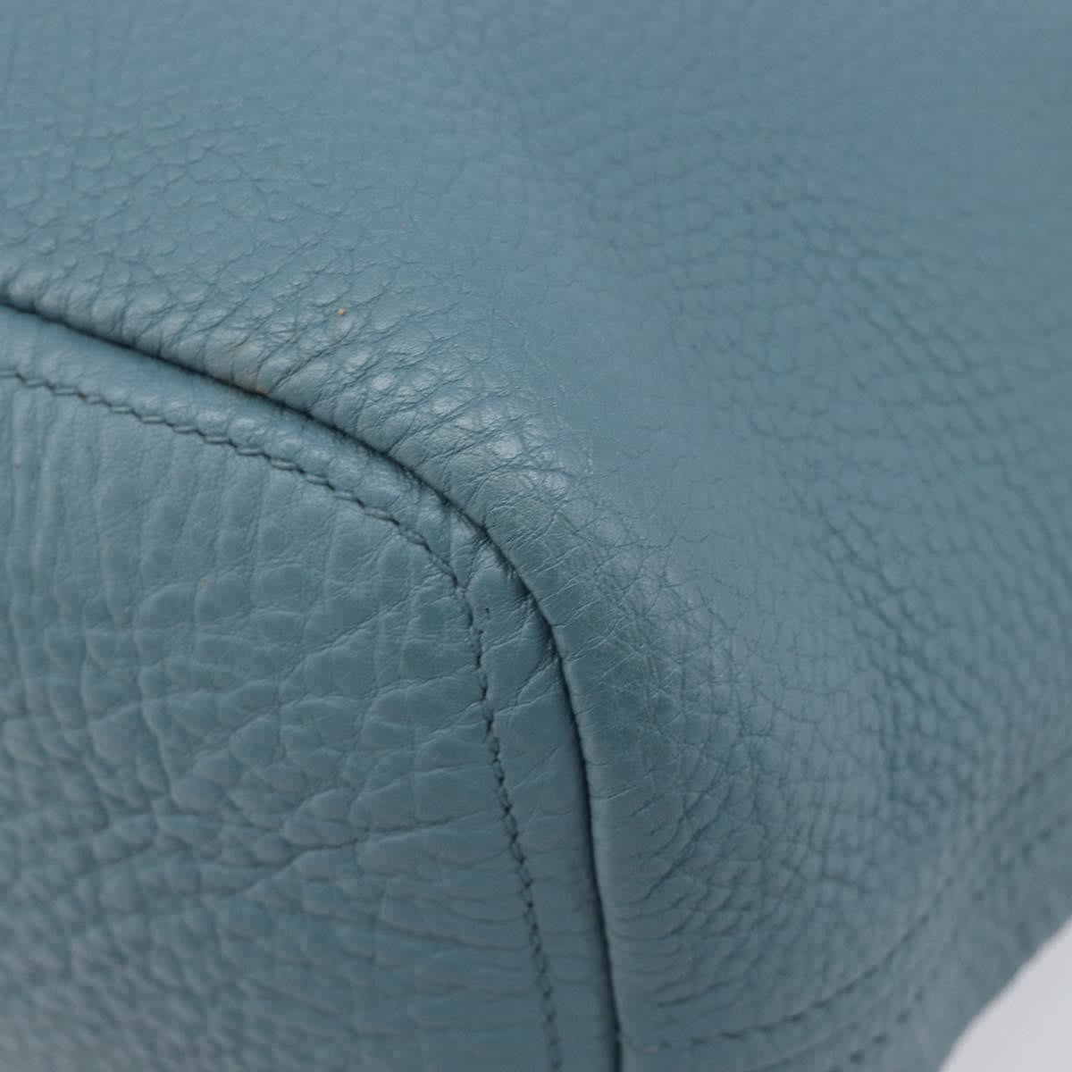 Prada Rolled Hobo Vitello Daino Blue Leather Shoulder Bag Bag (Pre-Owned)