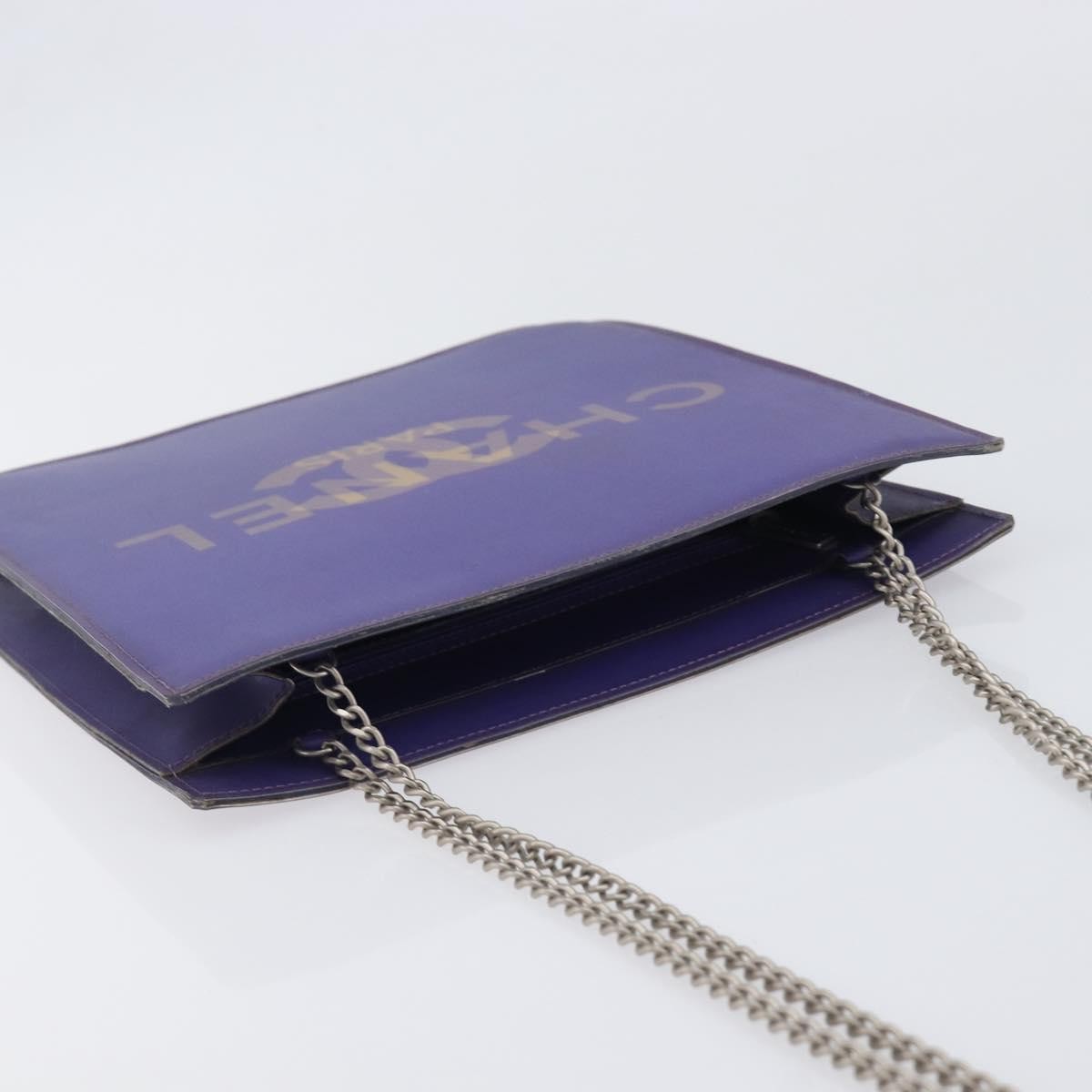 Chanel Vintage Holographic Chain Vinyl Purple Synthetic Tote Bag Bag (Pre-Owned)