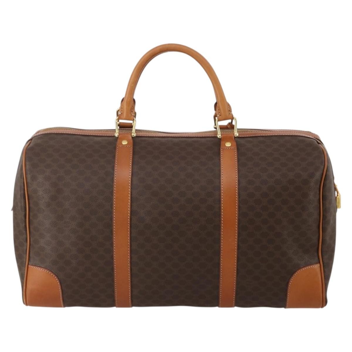 Celine Boston Triomphe Coated Canvas Brown Pvc Handbag (Pre-Owned)