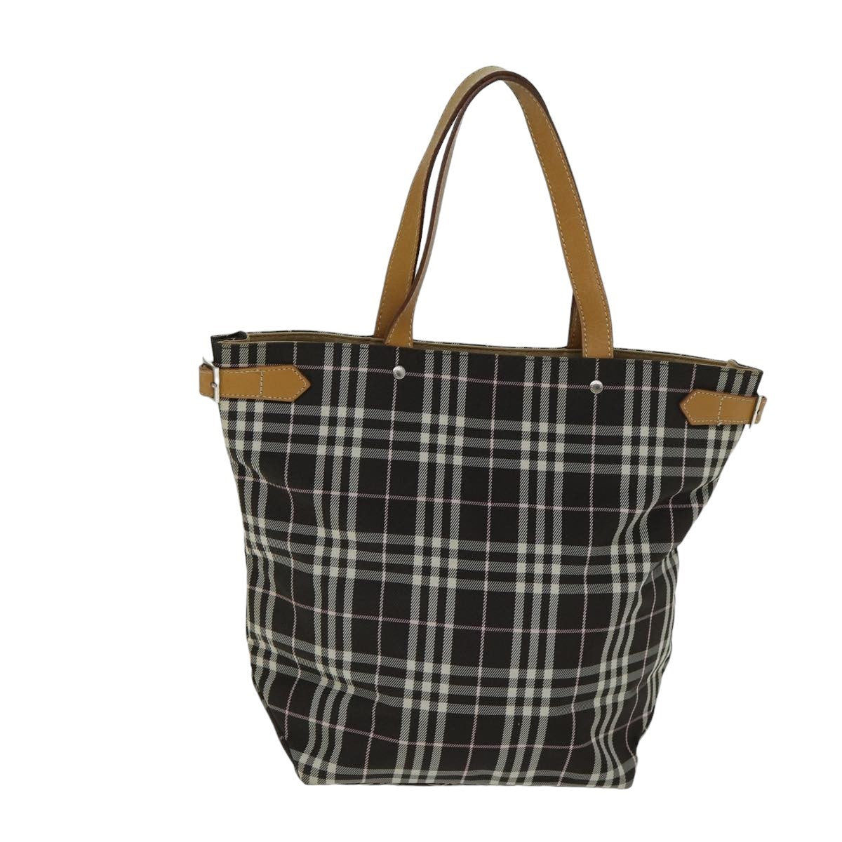 Burberry Nova Check Blue Label Nylon Brown Nylon Tote Bag Bag (Pre-Owned)