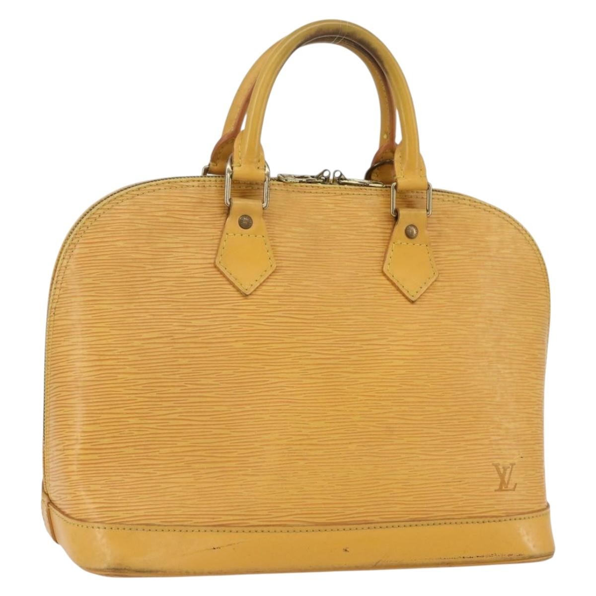 Louis Vuitton Alma Epi Leather Yellow Leather Handbag (Pre-Owned)