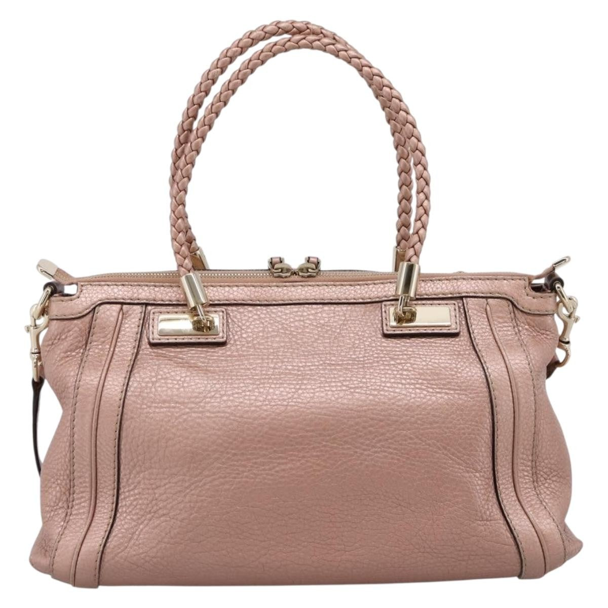 Gucci Bella Convertible Top Handle Leather Pink Leather Handbag (Pre-Owned)