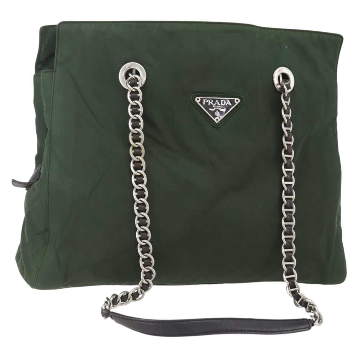 Prada Re-Edition 1995 Chain Quilted Re-Nylon Khaki Nylon Tote Bag Bag (Pre-Owned)