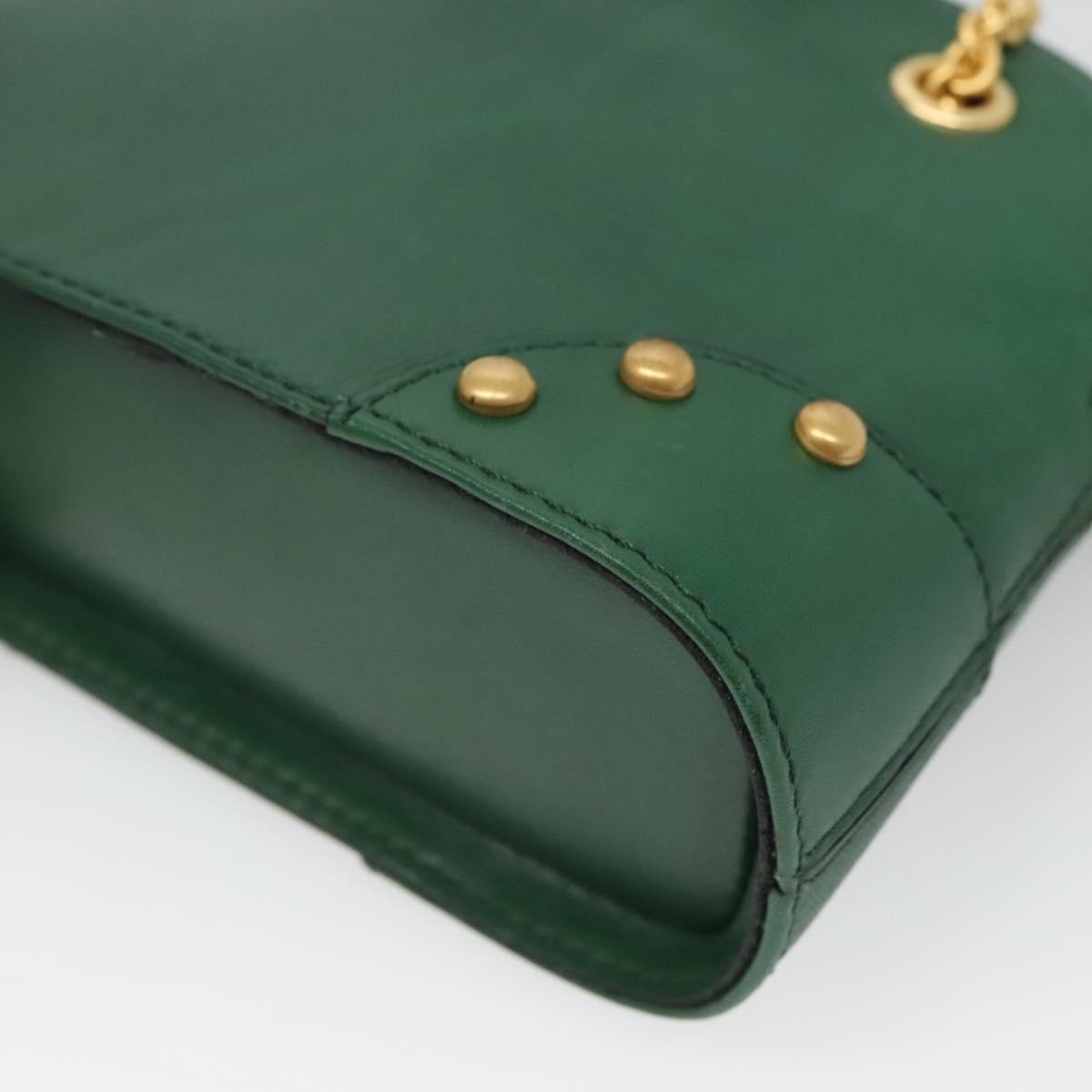 Celine Chain Vertical Quilted Lambskin Green Leather Shoulder Bag Bag (Pre-Owned)
