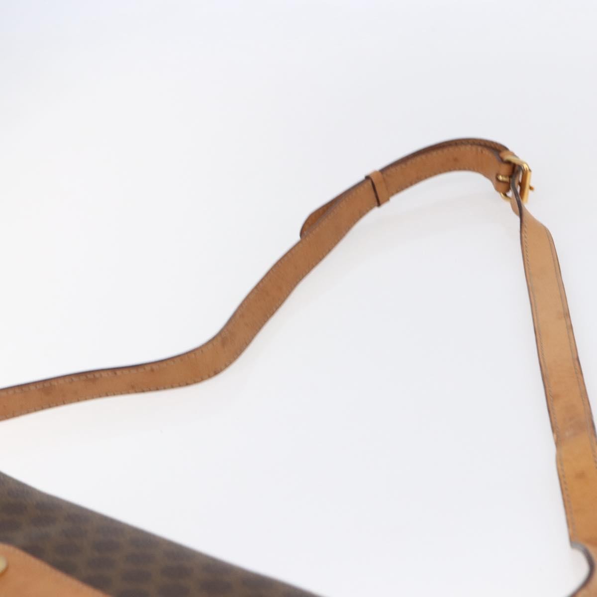 Celine Vintage Macadam Canvas And Leather Brown Canvas Shoulder Bag Bag (Pre-Owned)