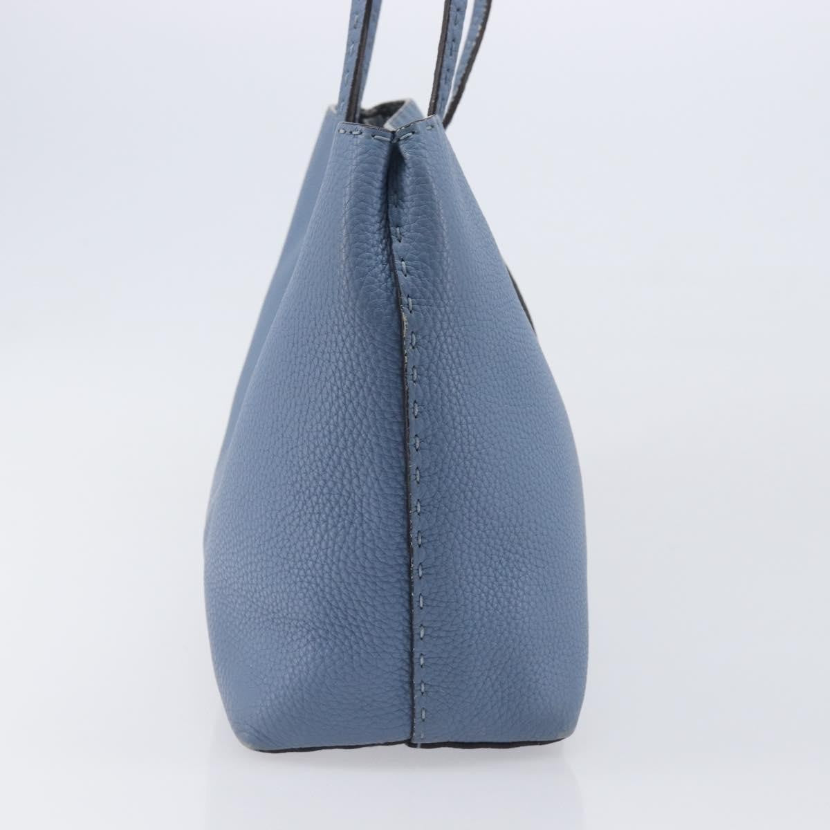 Fendi Selleria Carla Leather Blue Leather Tote Bag Bag (Pre-Owned)