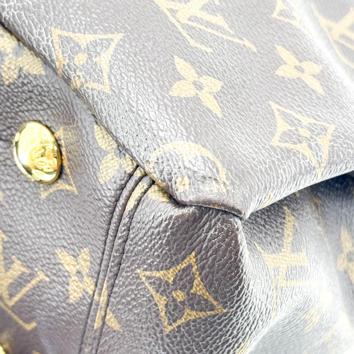 Louis Vuitton Pallas Monogram Canvas With Leather Brown Canvas Tote Bag Bag (Pre-Owned)