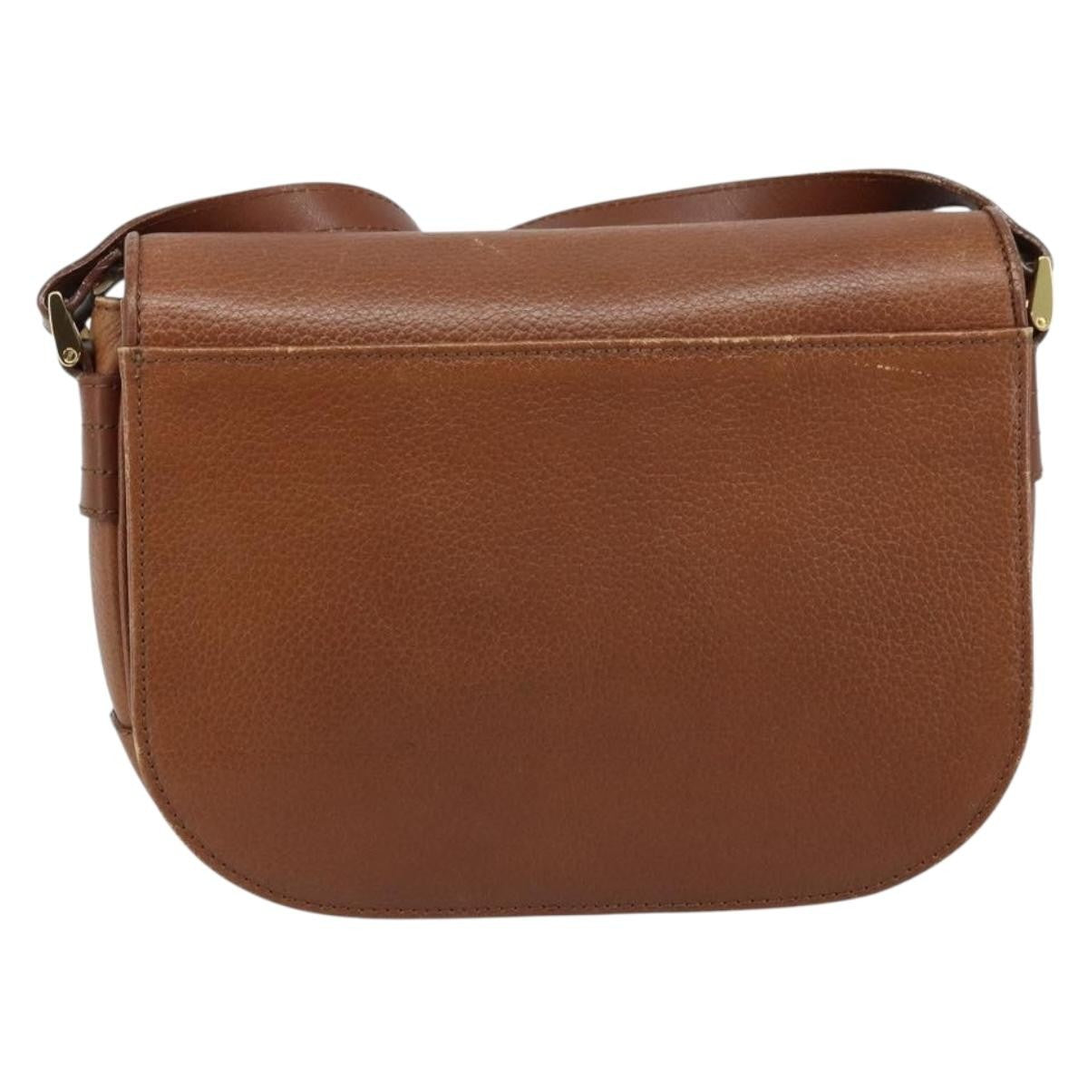 Burberry Flap Shoulder Leather Brown Leather Shoulder Bag Bag (Pre-Owned)