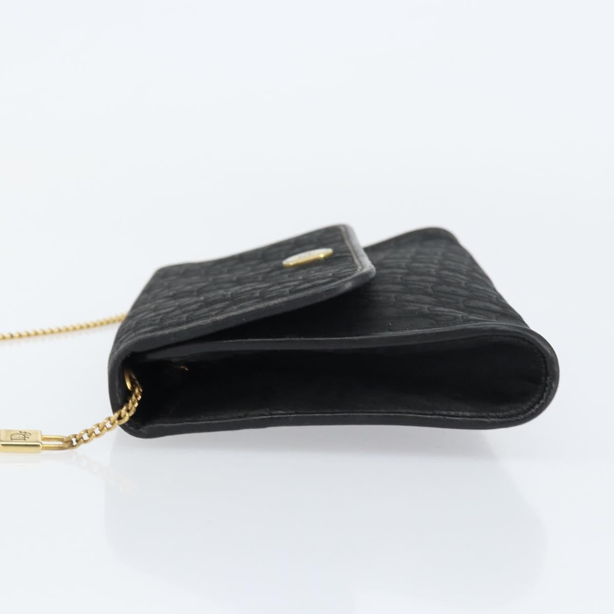 Christian Dior Vintage Chain Flap Diorissimo Canvas Black Canvas Shoulder Bag Bag (Pre-Owned)
